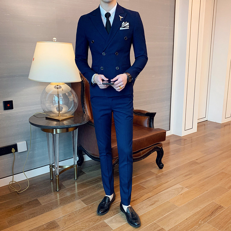 [USD 572.59] Spring suit new Korean version of the bodymodified double