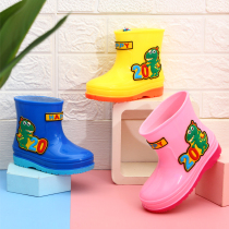 Cartoon Children Rain Shoes Girl Non-slip Waterproof Plus Cotton Rain Boots CUHK Child Water Shoes Students Men Rubber Warm Rain Shoes