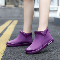 Rain Shoes Woman Short Drum Outside Wearing Non-slip Wear Lady Kitchen Working Shoes Low Help Rain Boots Adult Waterproof Rubber Shoes Water Shoes