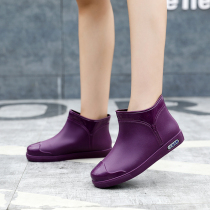 Rain Shoes Woman Short Drum Outside Wearing Non-slip Wear Lady Kitchen Working Shoes Low Help Rain Boots Adult Waterproof Rubber Shoes Water Shoes