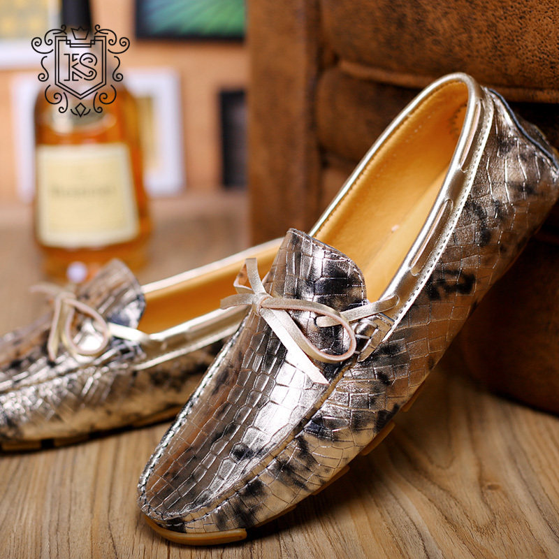 Italian European Station Peas Shoes Men's Winter Breathable Leather British Casual Leather Shoes Lazy Low Top Driving Shoes