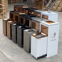 Anti-fingerprint stainless steel trash bin aberdeen bucket Shopping mall lobby cleaning bucket Elevator entrance seat soot bucket Skin box