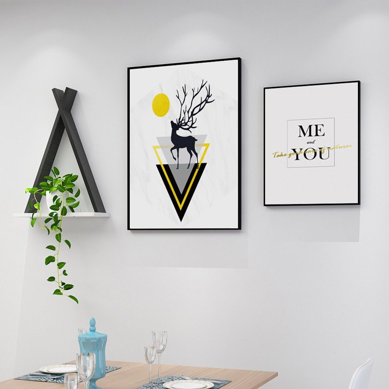 Dining Room Decoration Painting Modern Simplicity Nordic Style Living Room Background Wall Hanging Painting Creative Table Dining Room Triptych
