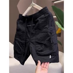 2025 Summer Thin Breathable Simple Shorts Men's Fashion Versatile Trendy Quick-Drying Workwear Casual Five-Point Shorts Men