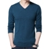 Mùa thu và mùa đông Áo len nam Pierre Cardin 100% áo len nguyên chất nam cổ chữ V đan đáy áo len cashmere mỏng