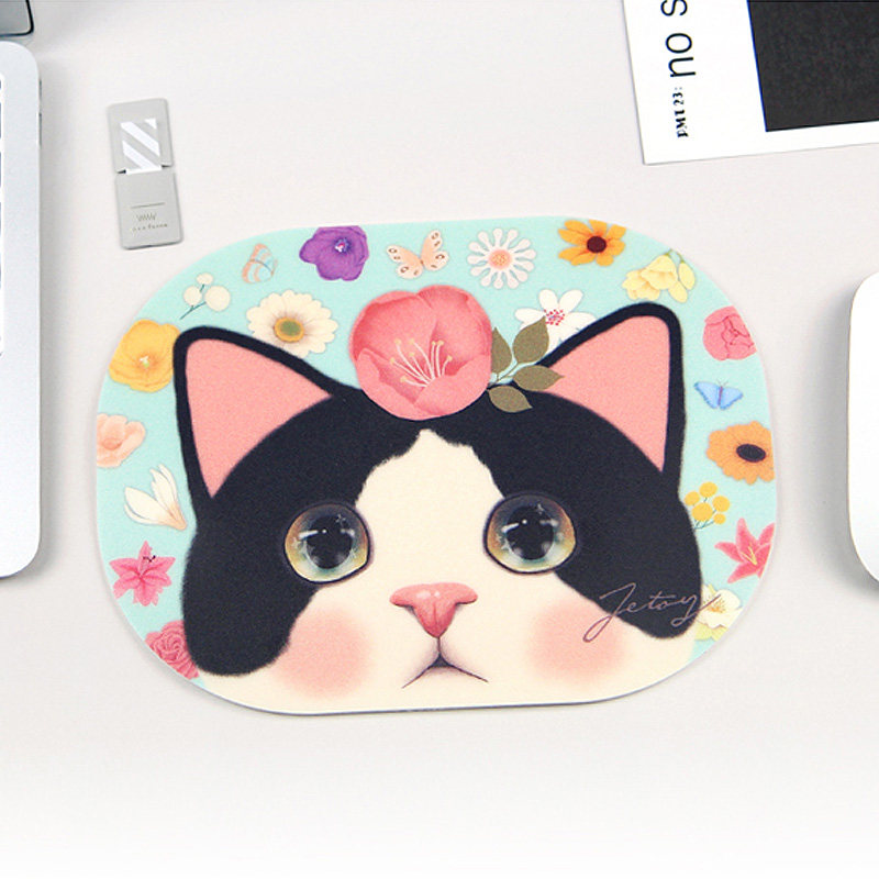 Jetoy Korean stationery cute cat mouse pad big face cute cat mouse non-slip mat non-slip computer mouse pad