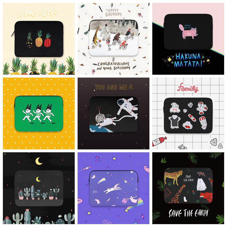 2019 Korea New 10 5 inches cute Apple 11 inch ipad net red protective sleeve 9 7Pro mini4 liner bag