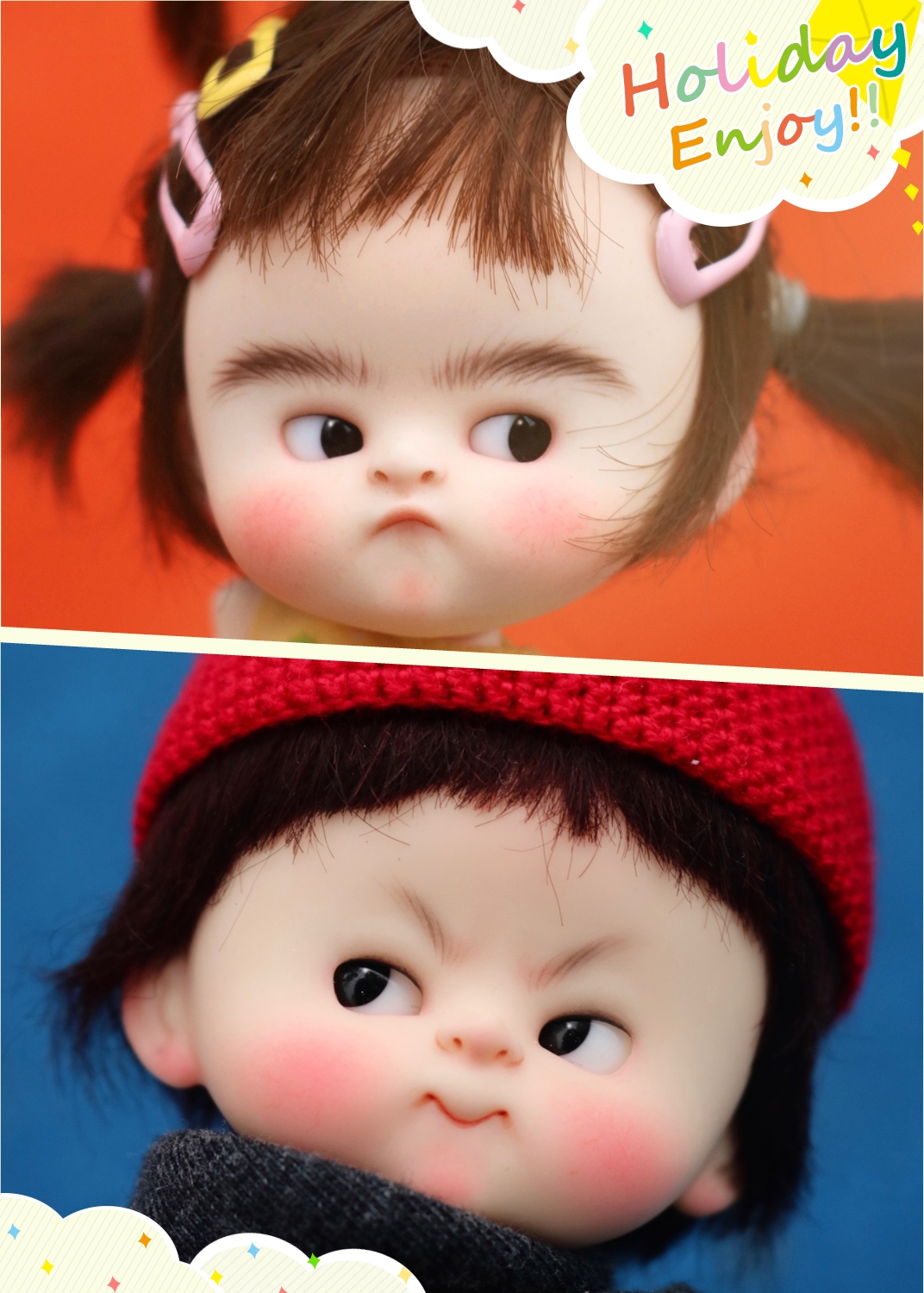 KKner series—Gaffey Garfield (A B type OB11 clay size BJD eight-point small cloth big head baby head