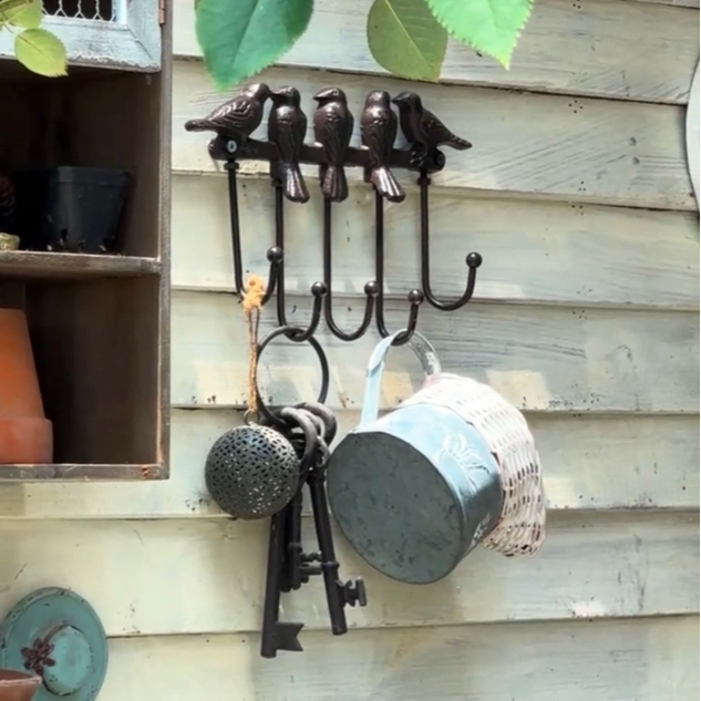 Cast Iron Five-Bird Hook Flower Rack Wall-Mounted Hook Workbench Balcony Outdoor Courtyard Floor-Standing Storage Rack Cast Iron Five-Bird Hook Flower Rack Wall-Mounted Hook Workbench Balcony Outdoor Courtyard Floor-Standing Storage Rack