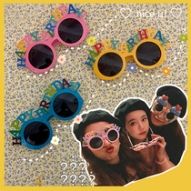 nice u * ins happy birthday glasses letter glasses gift personality funny selfie party props