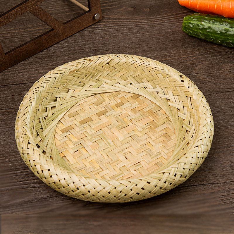 Bamboo Woven Basket Handmade Water Fruit Basket Egg Basket Containing Basket Bamboo Basket Round Bamboo Plate Kitchen Dustpan Sieve Cutlery