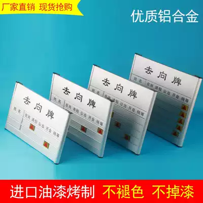 Sign card Pointing card Aluminum alloy multi-person going card Staff on-duty indication house number Paint department card
