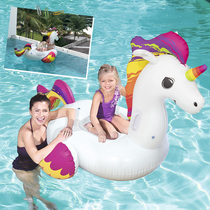Thickened swimming ring Flamingo children water Mount inflatable floating row pool adult unicorn floating bed baby