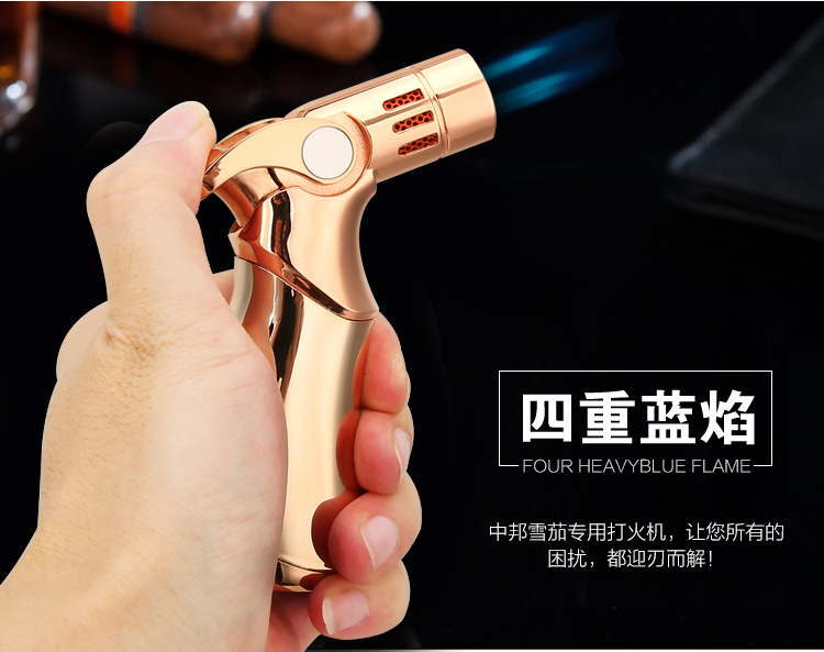Kim loại sáng tạo bơm thẳng vào súng phun lửa nhiệt độ cao và xì gà nam xì gà moxib Fir bật lửa bật lửa điện plasma