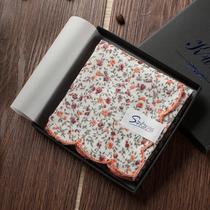 (Cool Pa)handkerchief lace double yarn square towel 60 pieces cotton sweat-absorbing handkerchief Cotton womens small handkerchief