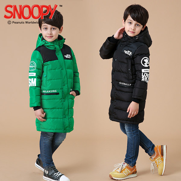 史努比 中长款过膝加厚保暖 男童羽绒服 优惠券折后￥259包邮（￥359-100）3色可选