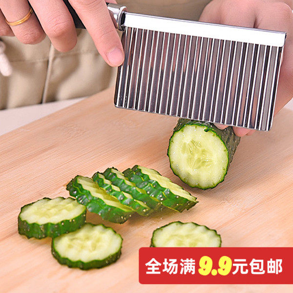 Household multi-function vegetable cutter wavy potato cutter stainless steel cucumber cutter slicer french fries knife