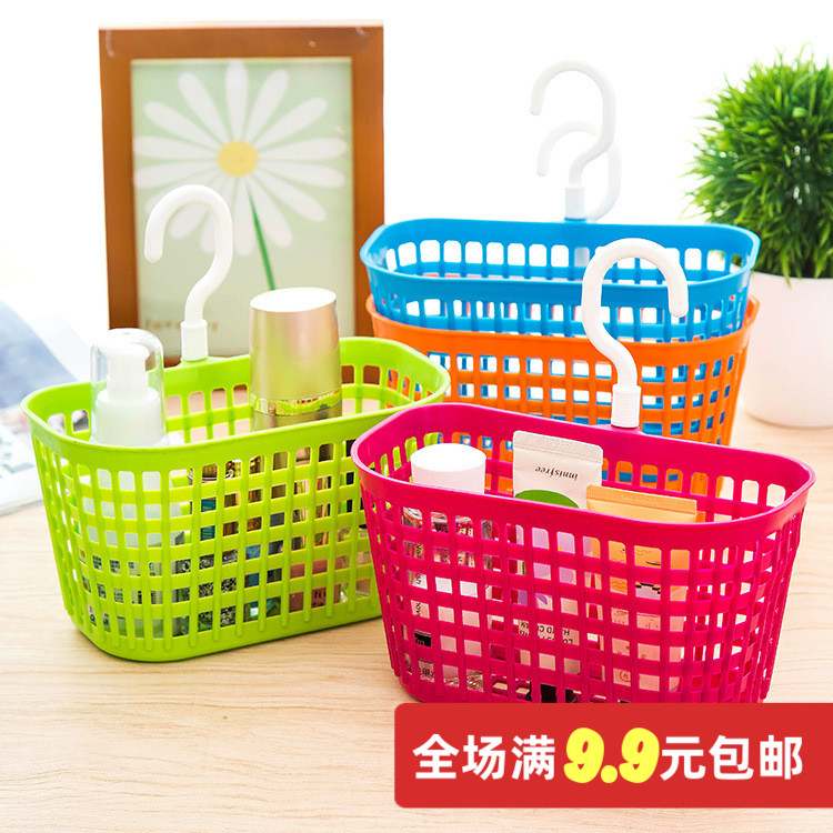 Household finishing plastic bathroom can be hung hanging basket storage basket kitchen storage basket bath basket wash storage basket