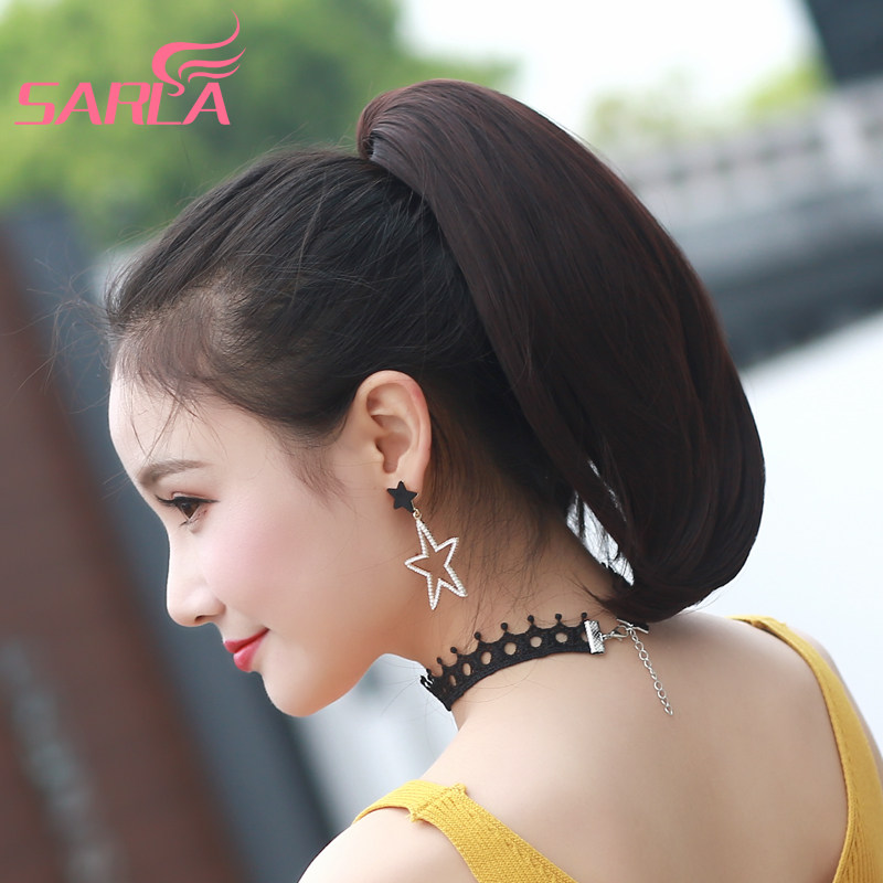 Wig female natural realistic matte hair clip-on ponytail invisible incognito short straight special promotion