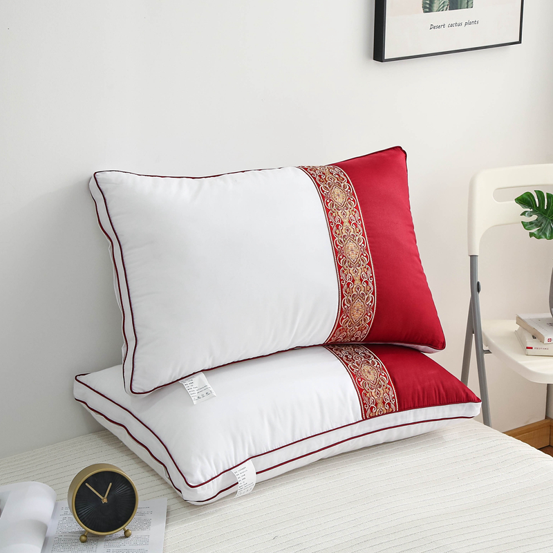 Man Crystal Home Textiles Official Flagship Store Pillow Super Soft Down Velvet Pillow Core Pure Cotton Medium and High Pillow Pair - Taobao