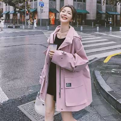 Popular small man windbreaker female spring and autumn 2021 New Net red Street temperament Joker color dressing pregnant women coat