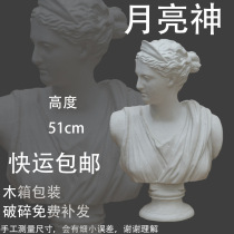 Moon God Gypsum Head Figure Art Teaching Tool Photography Photography Home Studio Decor Ornament Sculpture Statue