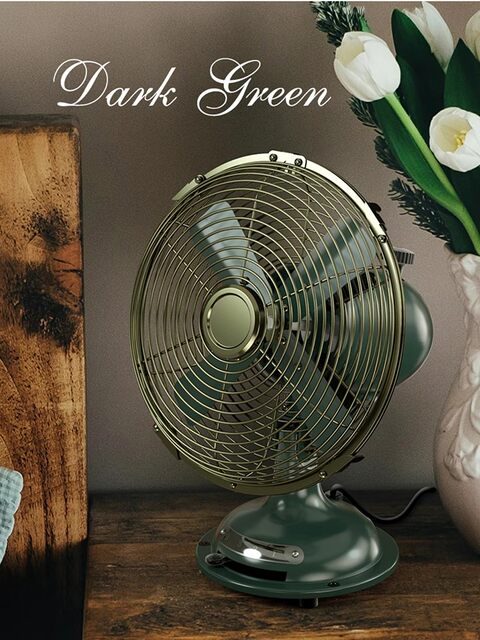 Sam's Sunko Small Table Fan 8inch Oscillating Small Household Bedroom Vintage Metal Ornament Antique-Style Electric Fan Same Model
