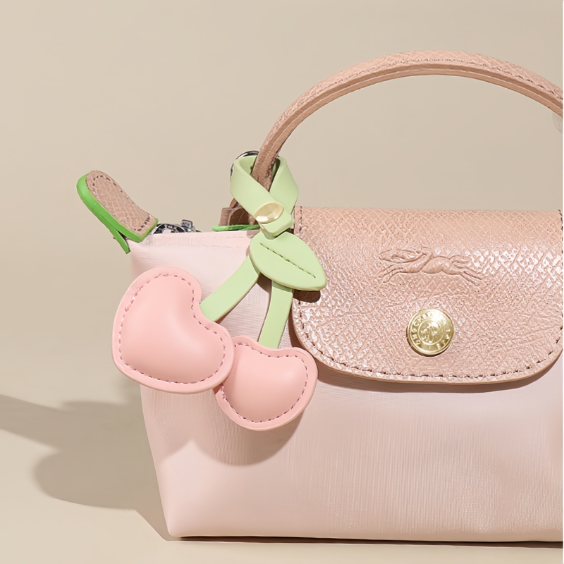 Suitable for Longchamp Mini Bags, Niche High-End Cute and Personalized Accessories, Car Keychain Pendant, Leather