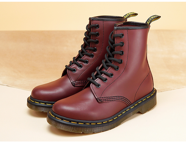 [Zhang San crazy shop] 1460 giúp đỡ cao cherry red Martin khởi động nam giới với Anh ngắn khởi động phụ nữ retro giày boots