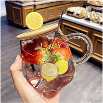 Japanese female tennis red ins student personality fresher glass water glass with handle breakfast office Milk Cup