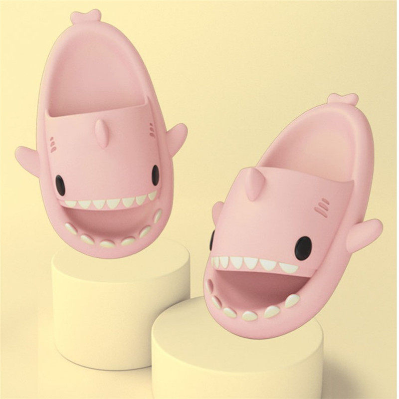 GPins tide net red couple wear summer indoor home with soft bottom non-slip shark sandals and slippers for men and women