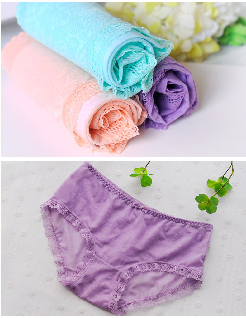 Bướm Anfen đồ lót nữ khâu lưới Ren trong suốt 3 bộ phụ nữ cao eo siêu mỏng boxer hộp quà tặng quan lot in hinh ngo nghinh