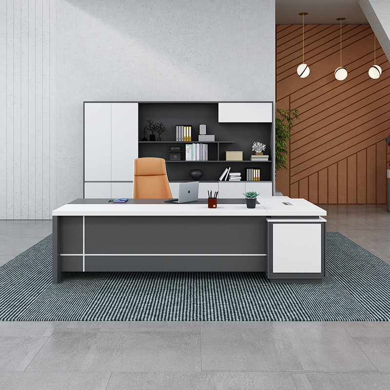 Nordic modern boss desk female president office furniture white manager desk and chair full set combination 2 4M meters