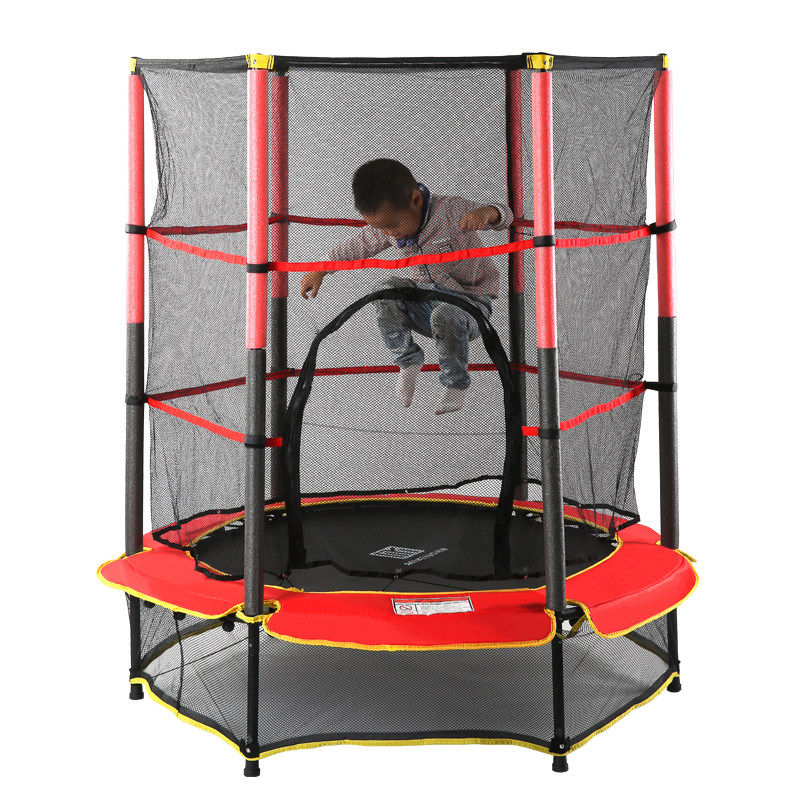 Children Trampoline Fitness Kindergarten Bullet Bed Feel Integrated Training Kid Toy With Protective Mesh Baby Indoor Home Jumping Bed