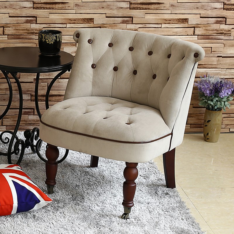 Single Sofa Chair Nordic Mini Bedroom Coffee Hall Double Sofa Personality Balcony Milk Tea Shop American Small Sofa