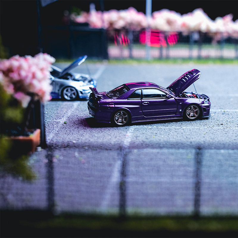 Time Micro 1:64 Model Car Nissan GTR34 Open Hood Alloy Die-cast