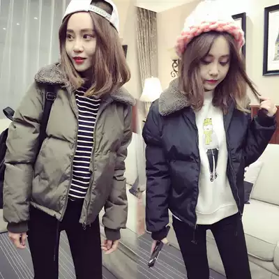 Hong Kong counter 2021 Winter new cotton coat women short bf lamb coat thick down cotton jacket