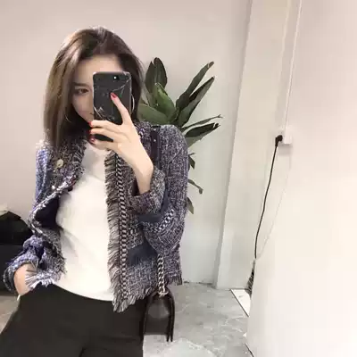 Counter 2021 autumn new Korean version of the socialite temperament wild women's retro tassel long-sleeved cardigan short jacket