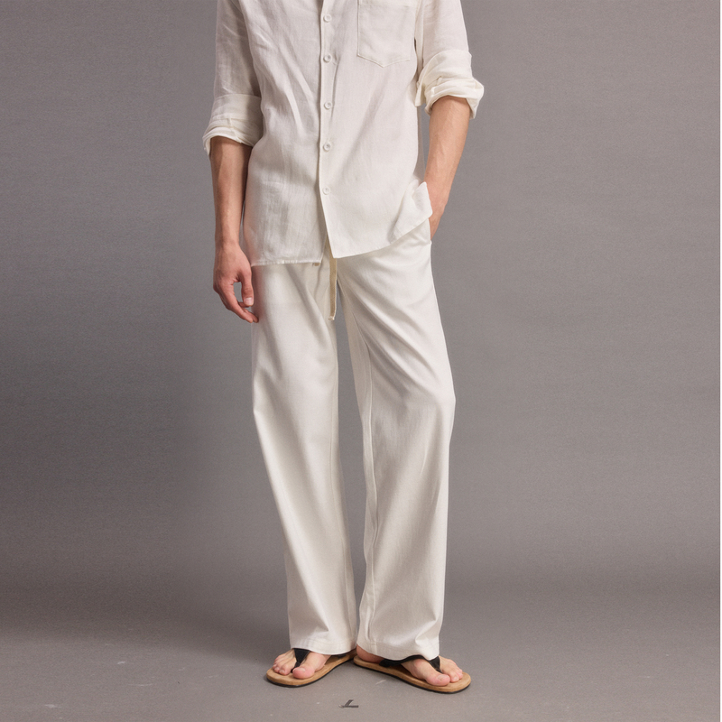 Flame Official Lyocell Linen Casual Southern French Vacation Loose Pants