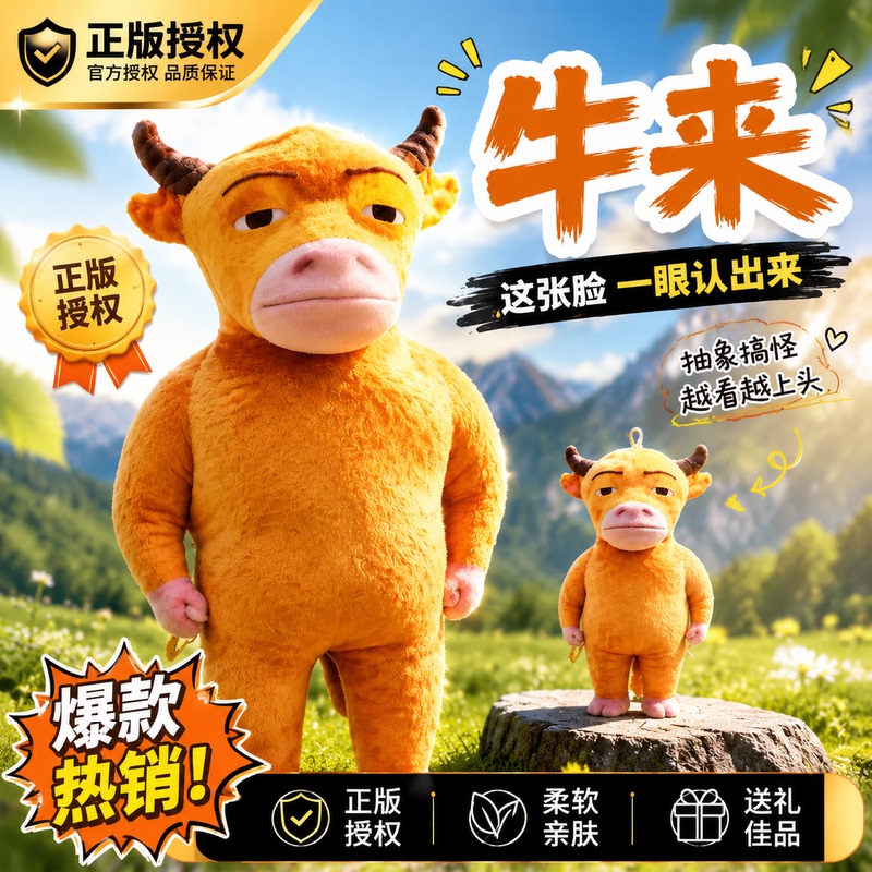 Authentic Niu Lai Movie Merchandise Qixi Festival Abstract Plush Toy Cow Mom Fun Backpack Keychain Pendant Ornament Authentic Niu Lai Movie Merchandise Qixi Festival Abstract Plush Toy Cow Mom Fun Backpack Keychain Pendant Ornament