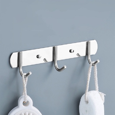 强力粘胶长条免打孔不锈钢挂衣钩