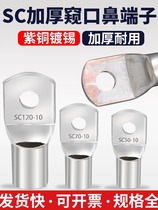 SC peek copper nose cold-pressed terminal crimping nose lug connector round bare terminal copper crimping head