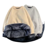 Цветной качественный утепленный брендовый трикотажный свитер, круглый воротник, изысканный стиль, оверсайз