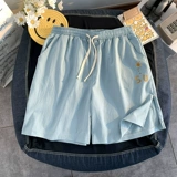 Летние шелковые быстросохнущие шорты, пляжные штаны для влюбленных, оверсайз