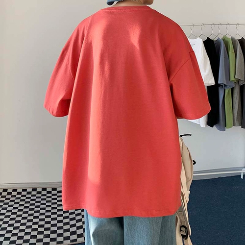 Мультяшная хлопковая футболка с коротким рукавом, оверсайз, короткий рукав