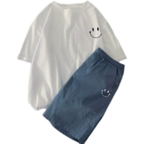 Японский летний комплект, футболка с коротким рукавом, шелковые тонкие штаны, подходит для подростков