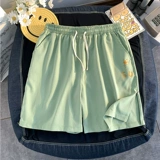 Летние шелковые быстросохнущие шорты, пляжные штаны для влюбленных, оверсайз