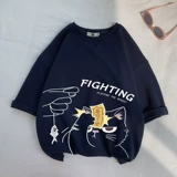 Трендовая брендовая летняя шелковая футболка с коротким рукавом для школьников, оверсайз