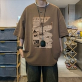 Американская тяжелая сущность короткошерстных мужских летних лето негабаритная средняя школьная бренда тренд пять -мужская одежда мужская одежда мужская одежда