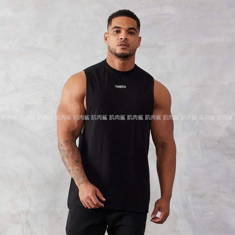 In-Stock Uk Vanquish Summer Men's Sports Casual Trendy Brand Vq Stretch Cotton Fitness Short-Sleeve Sleeveless Vest